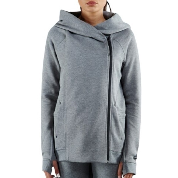 Nike Tops - Nike Sportswear Tech Fleece Zip Up Oversized Hoodie in Cape Carbon Heather